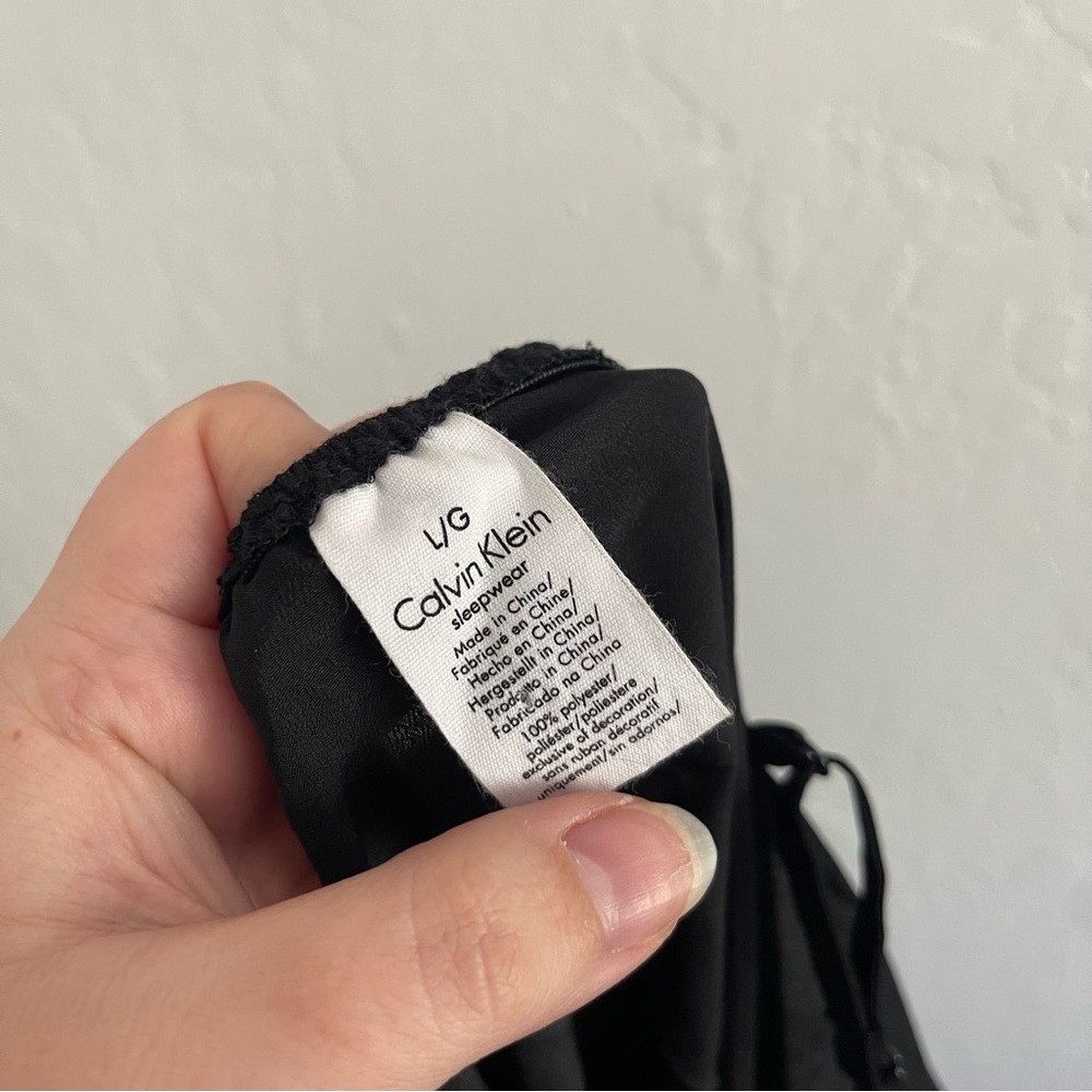 Y2K Calvin Klein Deadstock Black Sheer Slip Dress Mini Women's Size Large NWT - Picture 10 of 11